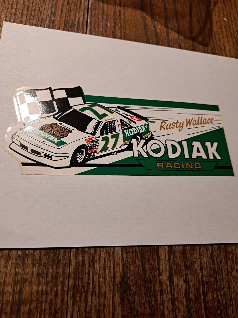 Vintage Rusty Wallace Kodiak Nascar Bumper Sticker Race Car Mancave Decal